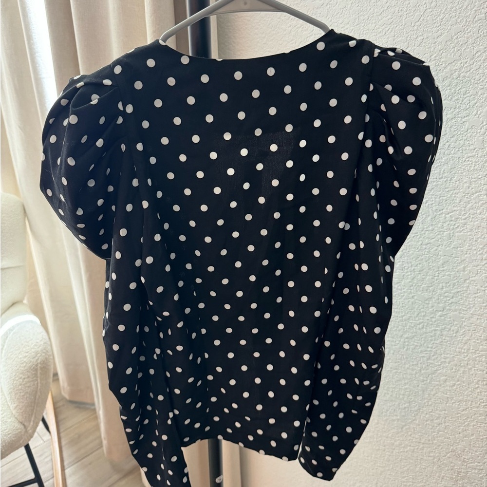 Yumi Kim Black Polka Dot Women's Top size xs nwt - Picture 7 of 7